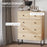 5 Drawer Chest Sideboard Cabinet Storage Unit Bedroom Home Unique Zig Zag Design w/ Black Metal Handles Anti Tip & Top