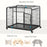 Metal Dog Cage Kennel Locking Door & Wheels Removable Tray Openable Top For Large Pets 109.5 x 71 x 78 cm