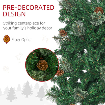 Artificial Prelit Christmas Trees Holiday Décor with Warm White LED Lights, Decoration, Banner, Tag, Ball