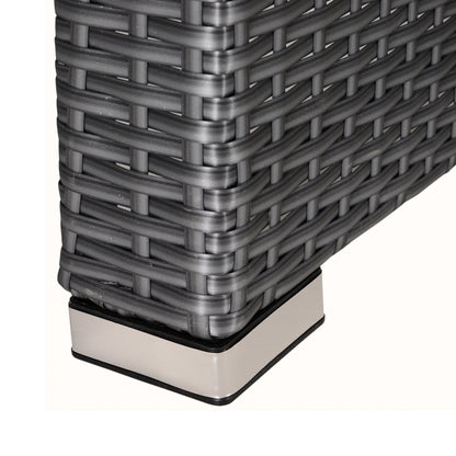 7 Seater Sofa & Coffee Table Footstool Set Outdoor Patio Wicker Weave Reclining Chair Space-saving - Light Grey