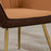 Modern Velvet Armchairs with Gold Steel Legs, Upholstered Accent Chairs for Living Room and Bedroom, Light Brown