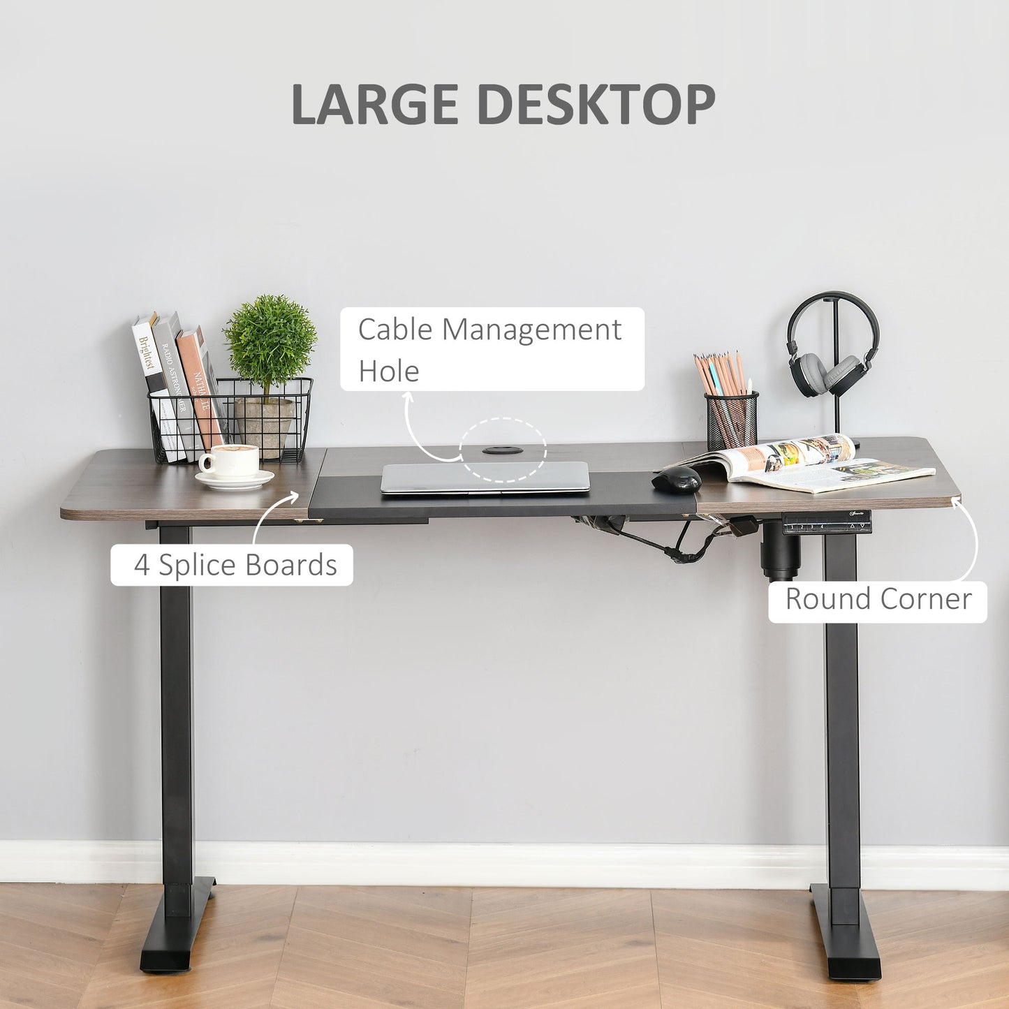 Height Adjustable Electric Standing Desk with 4 Automatic Memory Preset - 140cm x 70cm
