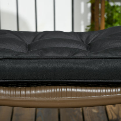 Garden Seat Cushion with Ties, 40 x 40cm Replacement Dining Chair Seat Pad, Black