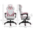 Ergonomic Racing Gaming Chair Office Desk Chair Adjustable Height Recliner with Wheels, Headrest, Lumbar Support, Retractable Footrest, Pink