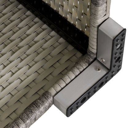 PE Rattan Wicker Corner Set Garden Furniture Single Chair w/ Cushions, Grey