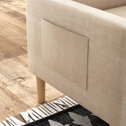 Modern Armchair, Comfy Fireside Chair, Upholstered Accent Chair for Living Room, Bedroom, Home Office, Beige