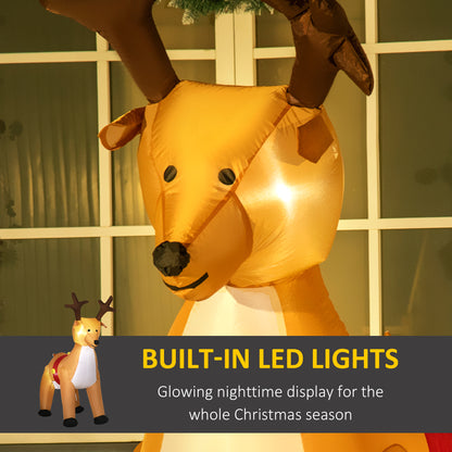 ft Christmas Inflatable Reindeer Decoration Xmas Indoor Outdoor Fun w/ Lights Accessories Holiday Blow Up Decor Animal