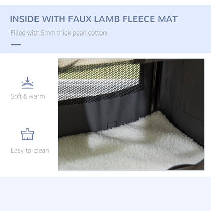 51cm Foldable Pet Carrier Bag Soft Travel Dog Crate, Portable Cat Carrier w/ Cushion, for Cats and Miniature Dogs - Grey