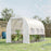 3 x 2 x 2m Walk-in Tunnel Greenhouse, Polytunnel Tent with PE Cover, Zippered Roll Up Door and 6 Mesh Windows, White