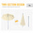 2.2M Tilt Beach Umbrella Parasol-Cream White