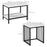 Modern Coffee Table Set of Two, Marble-Effect Nest of Tables with Steel Frame for Living Room, White and Black