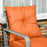 3 pcs PE Rattan Wicker Garden Furniture Patio Bistro Set Weave Conservatory Sofa Storage Table and Chairs Set Orange Cushion Grey Wicker