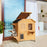 Wooden Cat House Condos Cat Cave Pet Shelter 2 Floor Villa Outdoor Furniture Natural Wood Finish