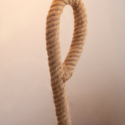 HOMCOM Nautical Table Lamp with Rope Base for E27 LED Halogen Bulb, Desk Fabric Light, Bedroom, Living room, Study