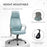 Ergonomic Office Chair w/ Wheel, High Mesh Back, Adjustable Height Home Office Chair - Blue