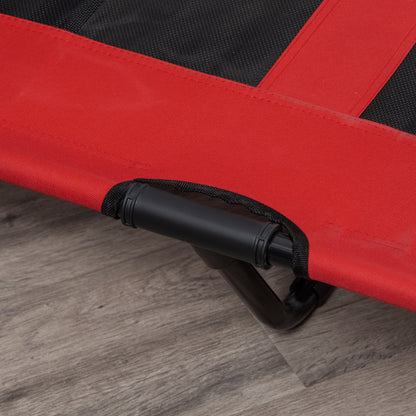 Raised Dog Bed Cooling Elevated Pet Cot with Breathable Mesh for Indoor Outdoor Use Red, XX Large, 122 x 92 x 23cm