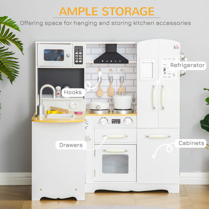 Kids Kitchen Playset, Large Pretend Role Play Kitchen, White