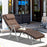 Outdoor Patio Sun Lounger Garden Texteline Foldable Reclining Chair Pillow Adjustable Recliner with Cushion - Brown