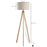 5FT Elegant Wood Tripod Floor Lamp Free Standing E27 Bulb Lamp Versatile Use For Home Office - Beige