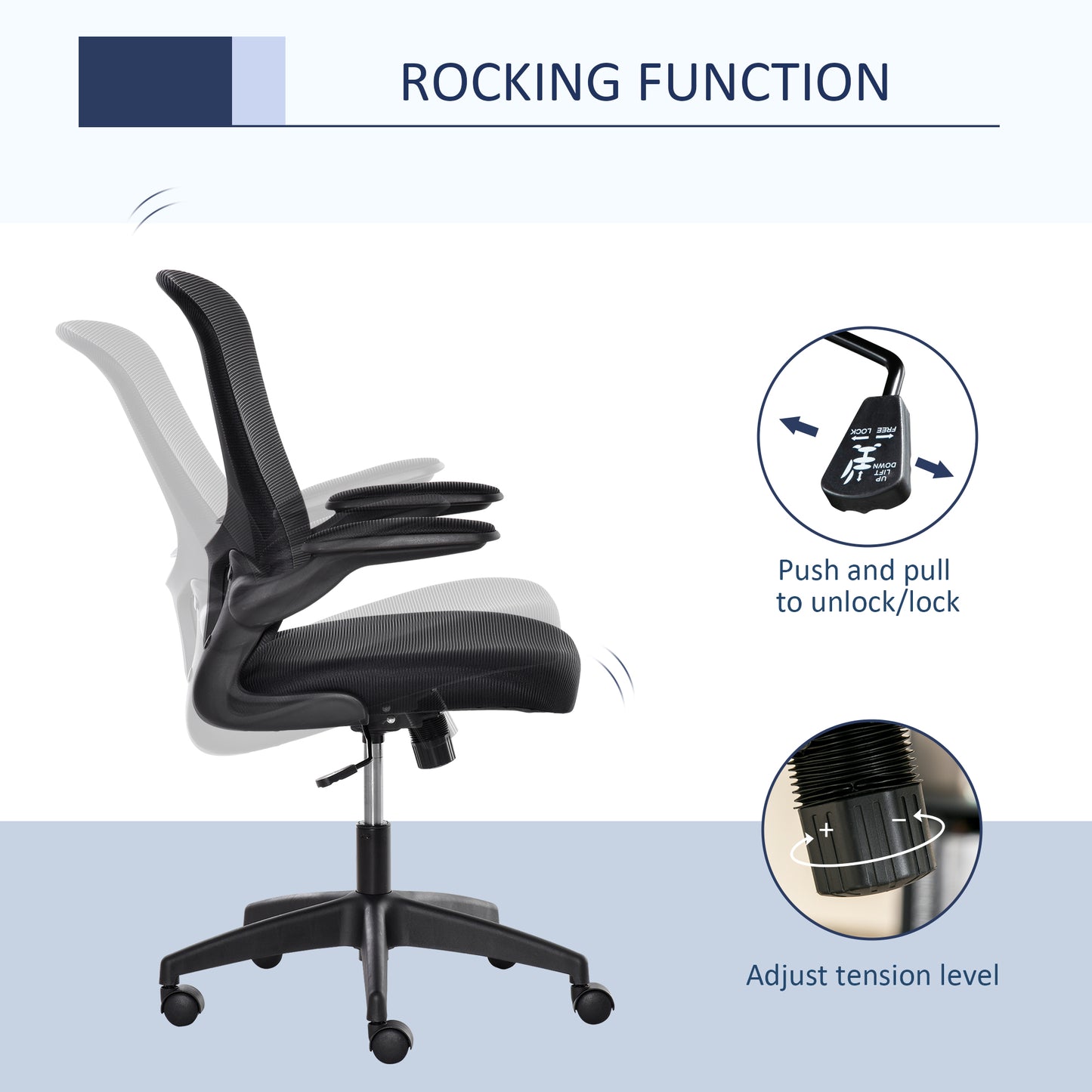 Mesh Home Office Chair Swivel Task Computer Chair w/ Lumbar Support, Arm, Black