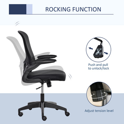 Mesh Home Office Chair Swivel Task Computer Chair w/ Lumbar Support, Arm, Black