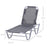 Sun Lounger Relaxer Recliner with 5-Position Adjustable Backrest Lightweight Frame for Pool or Sun Bathing Silver