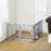 Freestanding Pet Gate 4 Panel Wooden Dog Barrier Folding Safety Fence with Support Feet up to 204cm Long 61cm Tall for Doorway Stairs Grey