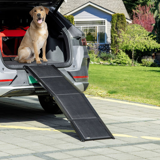 Folding Dog Ramp for Car for Extra Large Dogs, Portable Pet Ramp with Non-slip Surface, Aluminium Alloy Frame