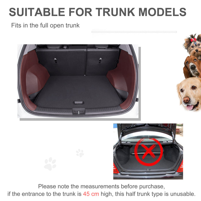 Metal Dog Car Crate Folding Pet Cage Transport Box Carrier for Small Dog with Removable Tray 77 x 47 x 55cm