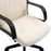 Swivel Executive Office Chair Home Office Mid Back PU Leather Computer Desk Chair for Adults with Arm, Wheels, Cream