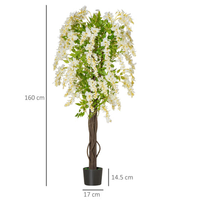 Artificial White Wisteria Tree (1.6m tall)