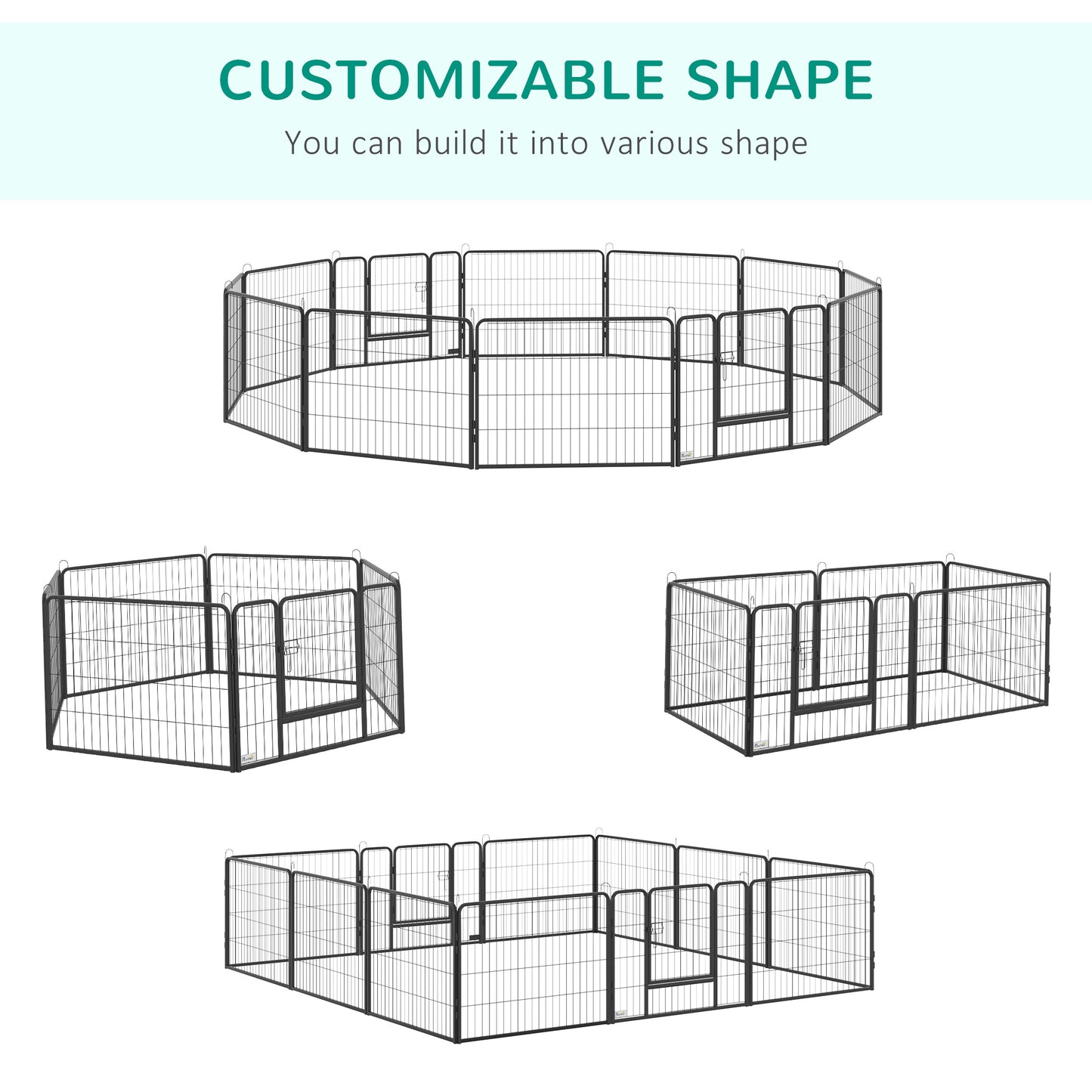 Heavy Duty Puppy Play Pen, 12 Panels Pet Exercise Pen for Indoors, Outdoors, Pet Playpen for Small Dogs, 60Hcm