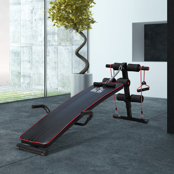 Sit Up Workout Bench, Steel-Black Red