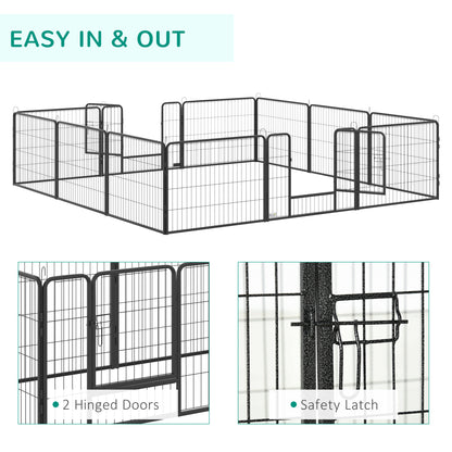 Heavy Duty Puppy Play Pen, 12 Panels Pet Exercise Pen for Indoors, Outdoors, Pet Playpen for Small Dogs, 60Hcm