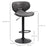 Bar Stool Set of 2 Microfiber Cloth Adjustable Height Armless Chairs with Swivel Seat, Dark Grey