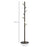 Vintage Coat Rack Stand Freestanding Hall Tree with 6 Hooks Bamboo Frame for Entryway Hallway Bedroom Walnut