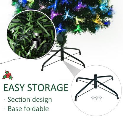 4ft Pre-Lit Fibre Optic Christmas Tree with 130 Multicolour LEDs