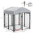Outdoor Dog Kennel, Metal Playpen Fence Dog Run with UV-Resistant Canopy and Locks, for Small and Medium Dogs, 120 x 120 x 138cm