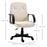 Swivel Executive Office Chair Home Office Mid Back PU Leather Computer Desk Chair for Adults with Arm, Wheels, Cream