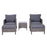 2 Seater Rattan Garden Furniture Set Wicker Weave Sofa Chair with Footstool and Coffee Table Thick Cushions Dark Grey