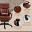 PU Leather Office Chair with 7 Point Vibrating Massage, Computer Desk Chair with Footrest, Adjustable Height, Reclining Back, Brown