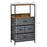 Storage Chest, Drawers Bedroom Unit Storage Cabinet with 4 Fabric Bins for Living Room, Bedroom and Entryway, Black