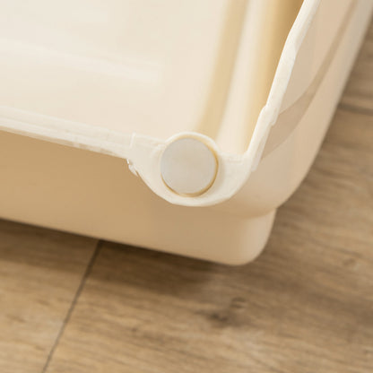 Foldable Pet Stairs Portable Dog Steps for Sofa, Bed, Four-Step Design for Cats, Small Miniature Dogs w/ Non-Slip Mats - Beige, 62 x 38 x 49.5cm