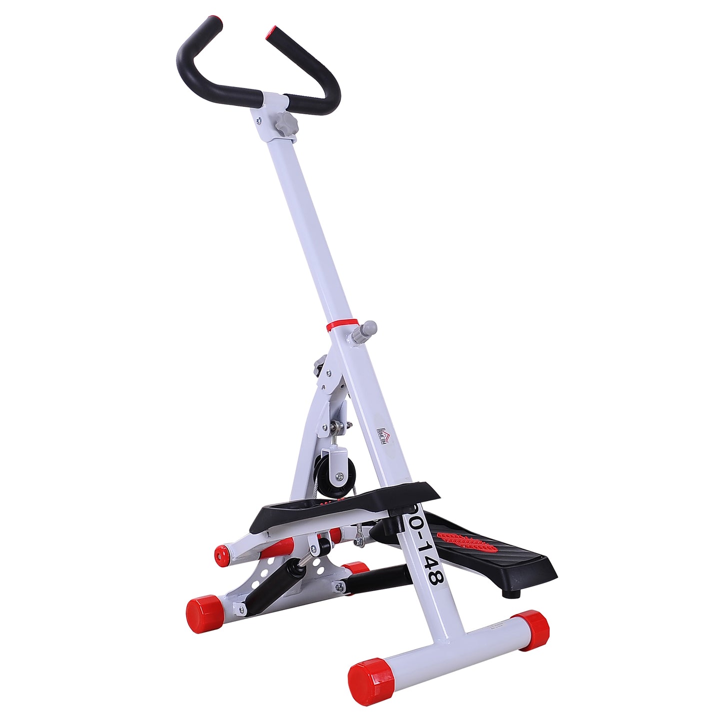 Foldable Step Machine, Height Adjustable Stepper w/ LCD Display and Handlebar, Twister Steppers for Exercise Workout Home Gym