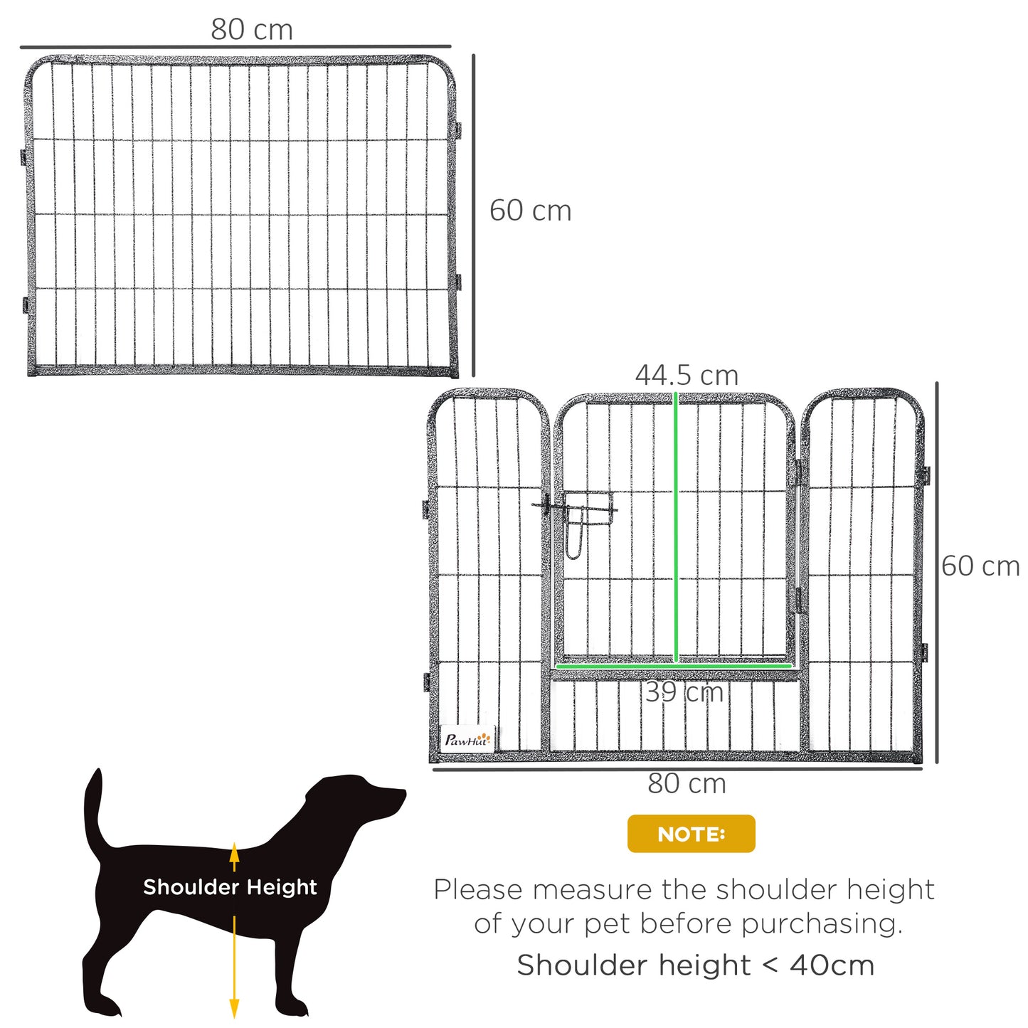 Heavy Duty Puppy Play Pen, 16 Panels Pet Exercise Pen for Indoors, Outdoors, Pet Playpen for Small Dogs, 60Hcm