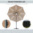 3(m) Cantilever Roma Parasol Garden Sun Umbrella with LED Solar Light Cross Base 360° Rotating, Brown