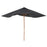 Wooden Garden Parasol Umbrella Outdoor Sun Shade Canopy, Dark Grey，2 x 3m