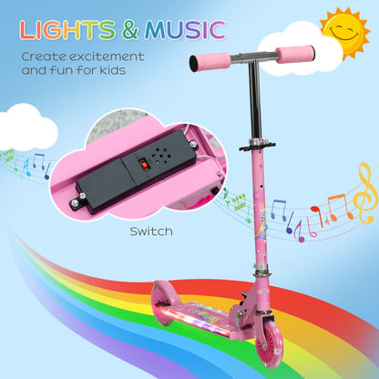 Foldable Kids Scooter with Lights and Music