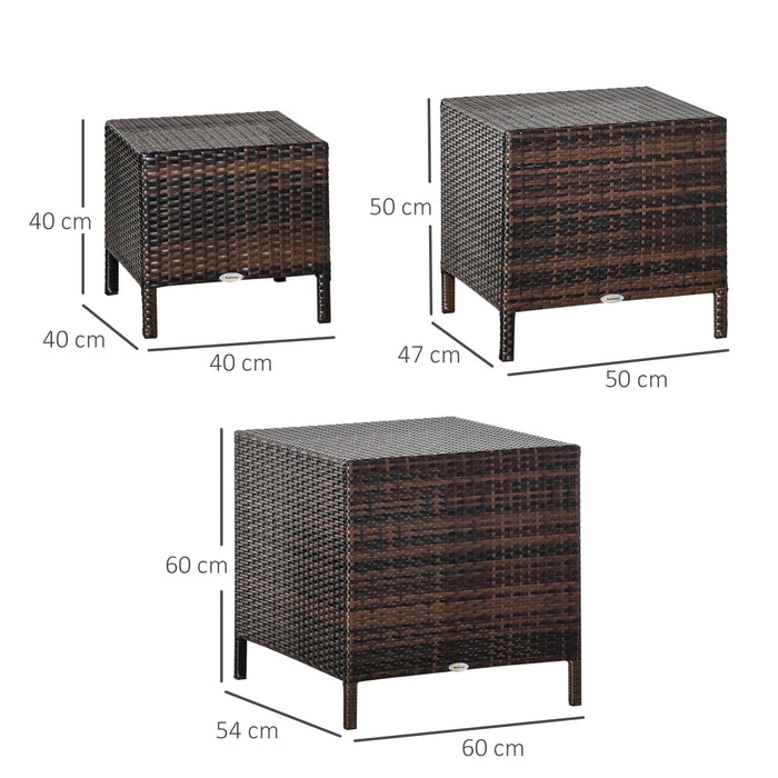 Rattan Side Table Set