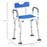 Shower Stools Shower Seat for Elderly and Disabled, EVA Padded, Height Adjustable with Back and Arms, 4 Suction Foot Pads, Blue